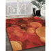 Patterned Orange Red Orange Rug in Family Room, pat3147org