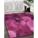 Patterned Neon Pink Rug in Family Room, pat3147pur