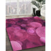 Machine Washable Transitional Neon Pink Rug in a Family Room, wshpat3147pur