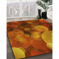 Patterned Neon Orange Rug, pat3147yw