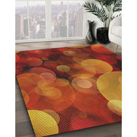 Patterned Orange Modern Rug, pat3147