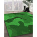 Machine Washable Transitional Dark Green Rug in a Family Room, wshpat3148grn