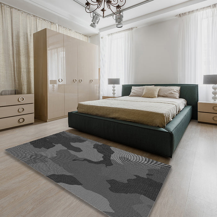 Patterned Smokey Gray Rug in a Bedroom, pat3148gry