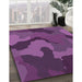 Patterned Purple Rug in Family Room, pat3148pur