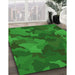 Machine Washable Transitional Dark Green Rug in a Family Room, wshpat3149grn