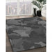 Machine Washable Transitional Dark Gray Black Rug in a Family Room, wshpat3149gry