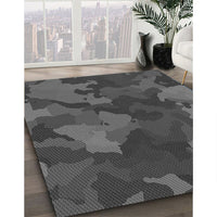 Patterned Dark Gray Black Rug, pat3149gry