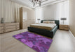 Patterned Purple Rug in a Bedroom, pat3149pur