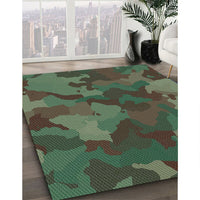 Patterned Green Novelty Rug, pat3149