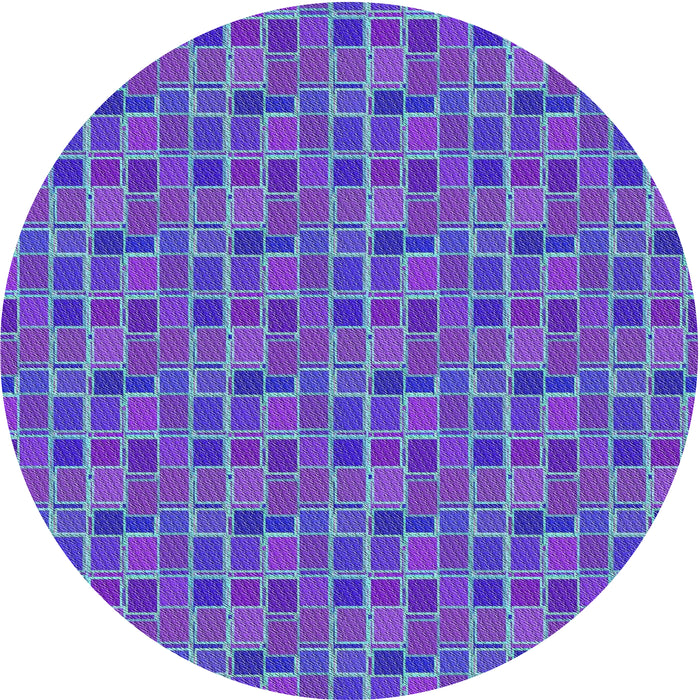 Sideview of Patterned Blue Violet Purple Novelty Rug, pat314
