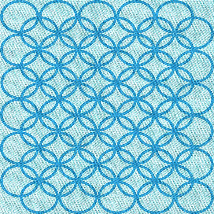 Round Patterned Blue Rug, pat315lblu