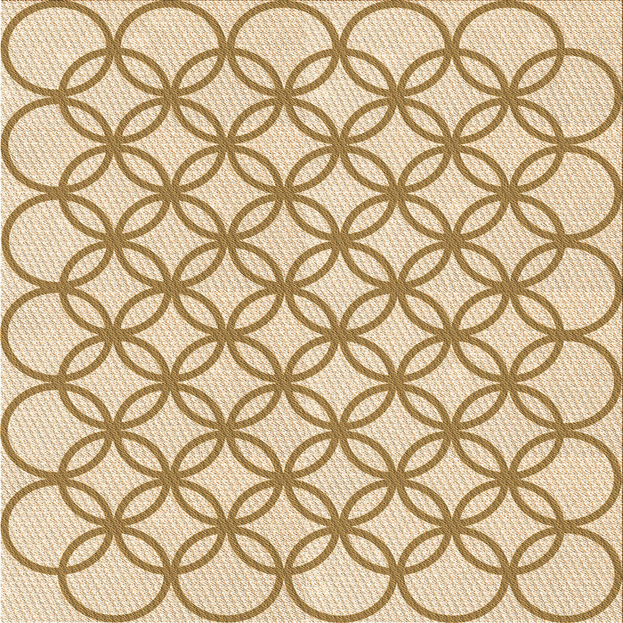Round Patterned Golden Blonde Gold Rug, pat315org