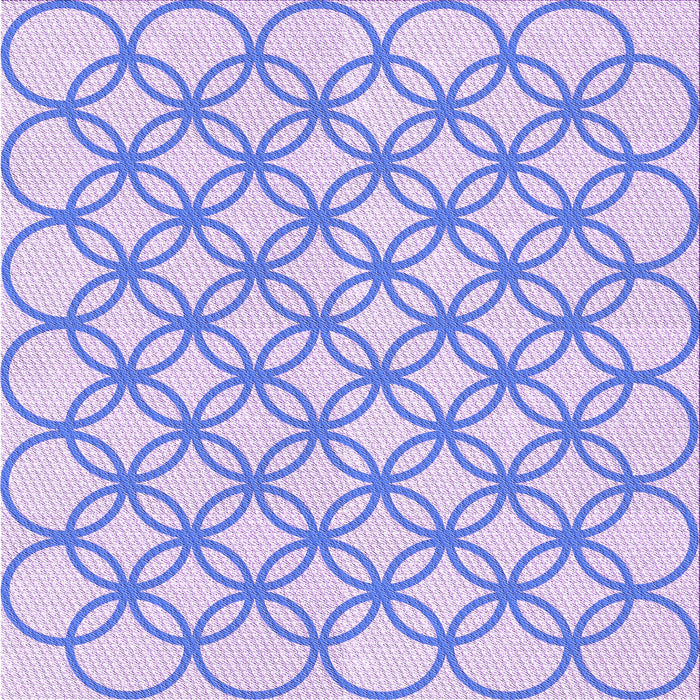 Round Patterned Light Slate Blue Rug, pat315pur