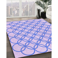 Patterned Light Slate Blue Rug, pat315pur