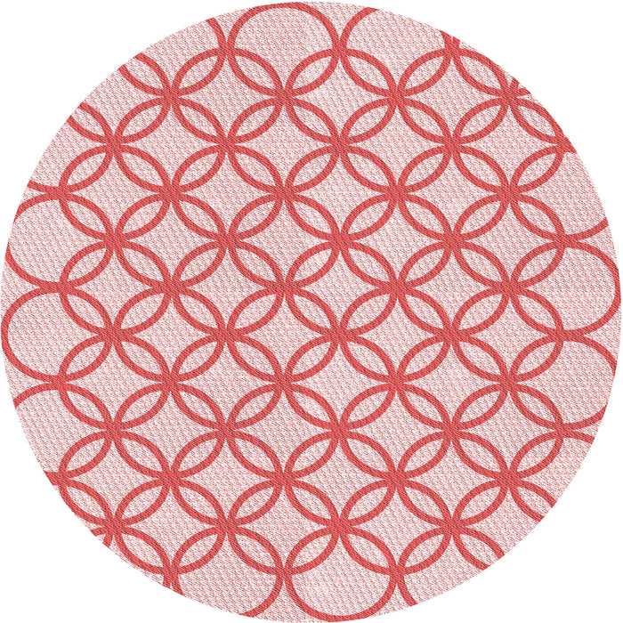 Square Patterned Light Red Pink Rug, pat315rd