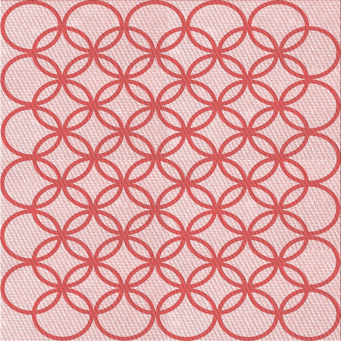 Round Patterned Light Red Pink Rug, pat315rd