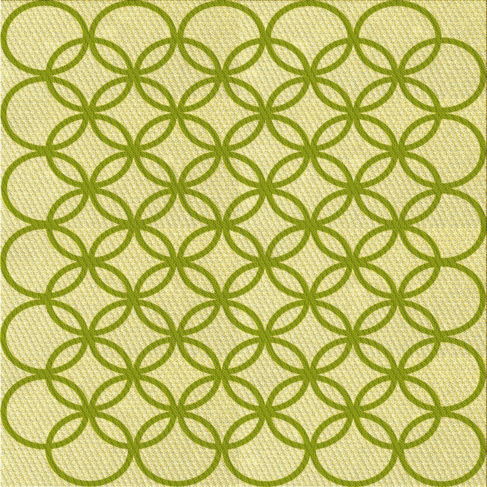Round Patterned Green Rug, pat315yw