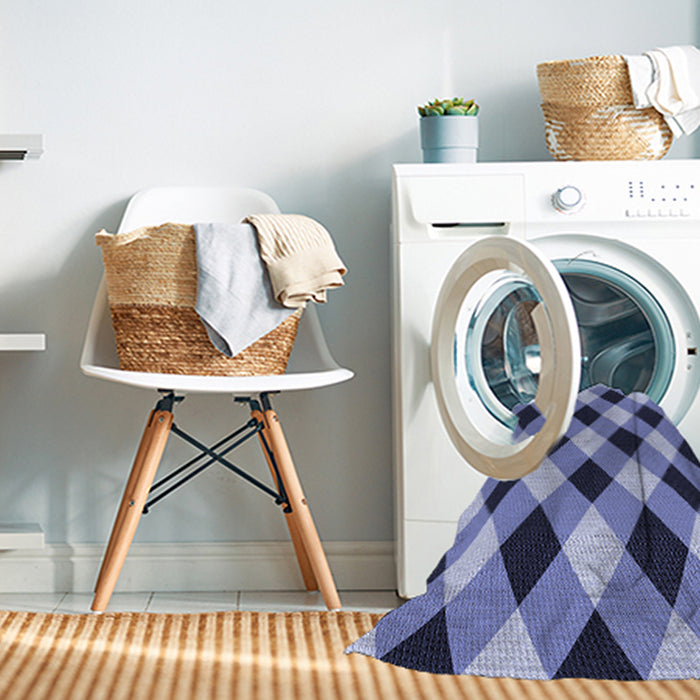 Machine Washable Transitional Deep Periwinkle Purple Rug in a Washing Machine, wshpat3150blu