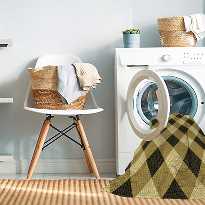 Machine Washable Transitional Yellow Rug in a Washing Machine, wshpat3150brn