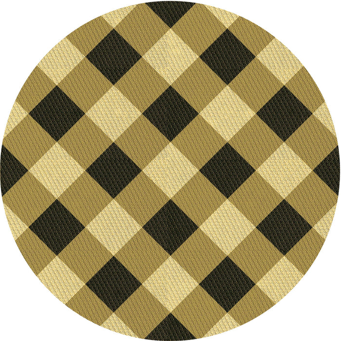 Square Patterned Yellow Rug, pat3150brn