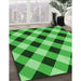 Machine Washable Transitional Green Rug in a Family Room, wshpat3150grn