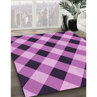 Patterned Dark Magenta Purple Rug, pat3150pur