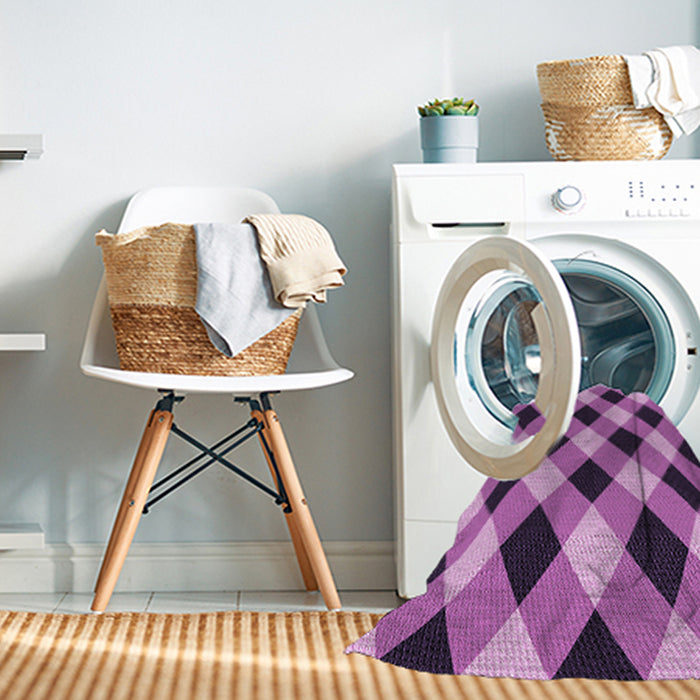 Machine Washable Transitional Dark Magenta Purple Rug in a Washing Machine, wshpat3150pur