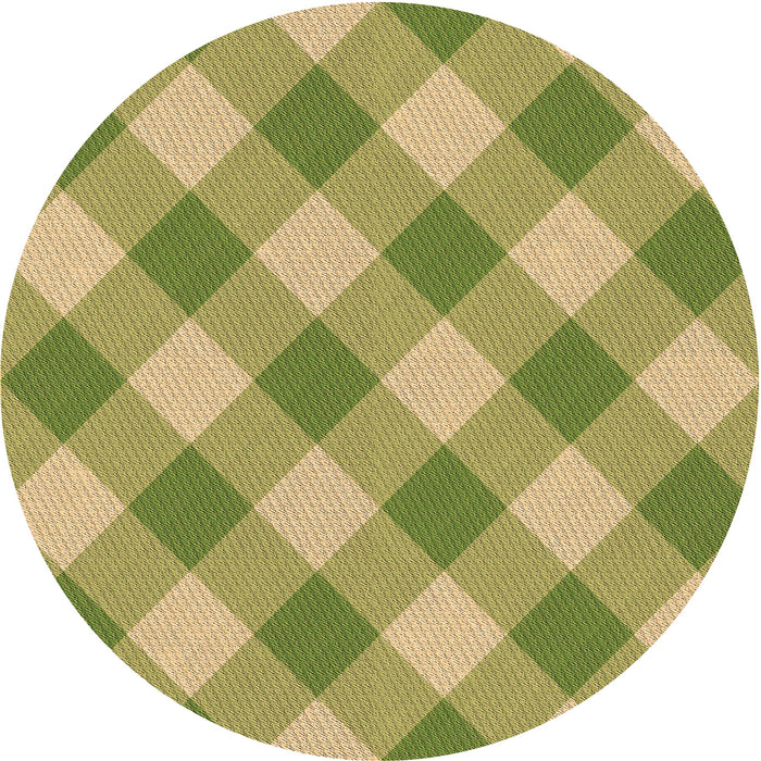 Square Patterned Dark Yellow Green Rug, pat3151brn