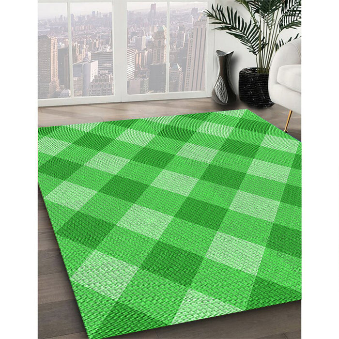 Machine Washable Transitional Lime Green Rug in a Family Room, wshpat3151grn
