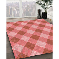 Patterned Fire Red Rug, pat3151rd