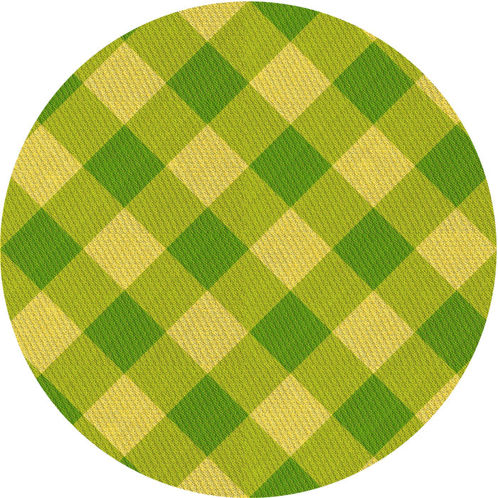 Square Machine Washable Transitional Neon Yellow Green Rug in a Living Room, wshpat3151yw