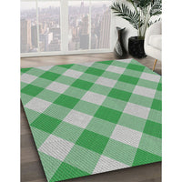 Patterned Light Green Novelty Rug, pat3151