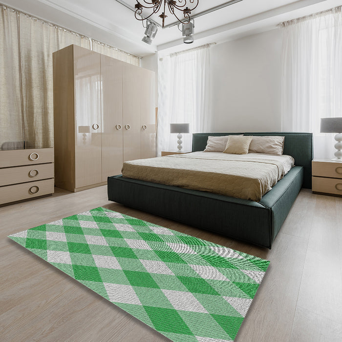 Machine Washable Transitional Light Green Rug in a Bedroom, wshpat3151
