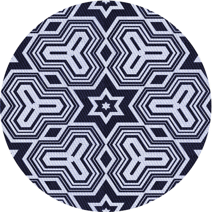 Square Patterned Night Blue Rug, pat3152blu