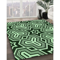 Patterned Light Green Rug, pat3152grn