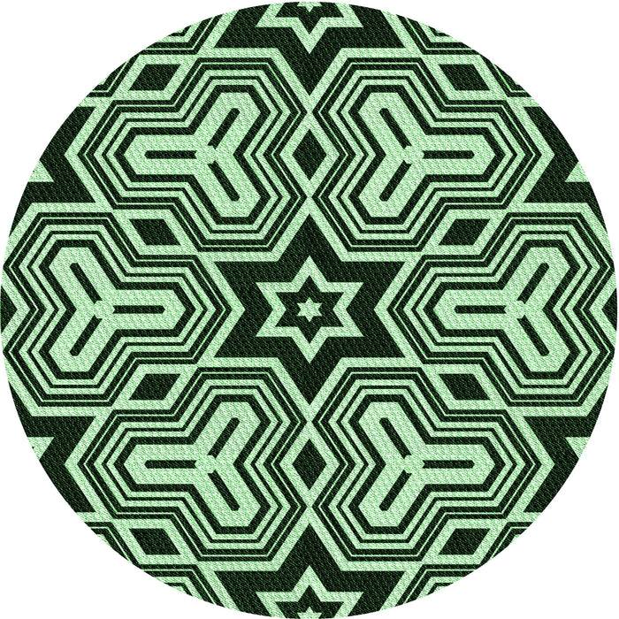 Square Patterned Light Green Rug, pat3152grn