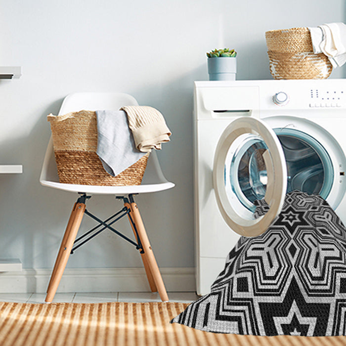 Machine Washable Transitional Midnight Gray Rug in a Washing Machine, wshpat3152gry
