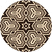 Square Patterned Black Brown Rug, pat3152org