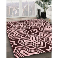 Patterned Baby Pink Rug, pat3152rd