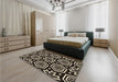 Patterned Camel Brown Rug in a Bedroom, pat3153brn