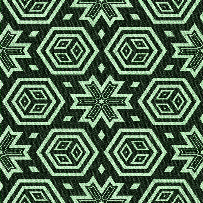 Round Machine Washable Transitional Black Rug, wshpat3153grn