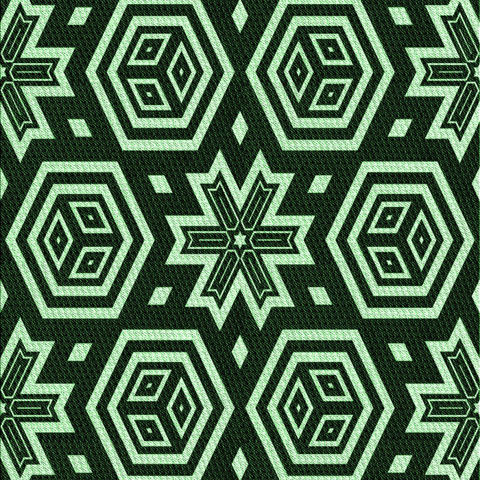 Patterned Black Rug, pat3153grn