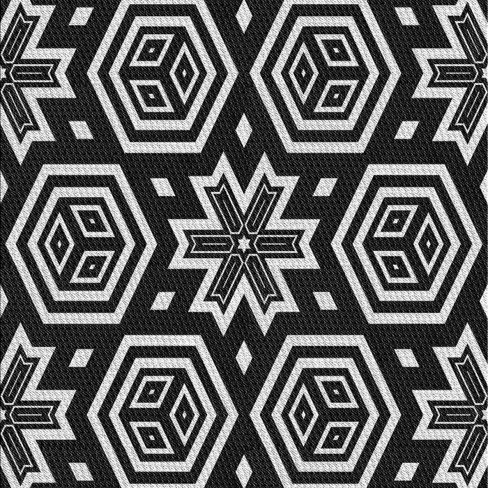 Patterned Black Rug, pat3153gry