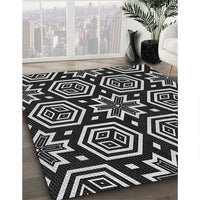 Patterned Black Rug, pat3153gry