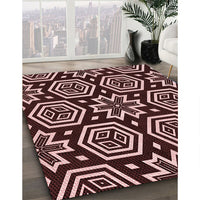 Patterned Chocolate Brown Rug, pat3153rd