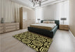 Patterned Metallic Gold Rug in a Bedroom, pat3153yw