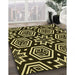 Machine Washable Transitional Metallic Gold Rug in a Family Room, wshpat3153yw