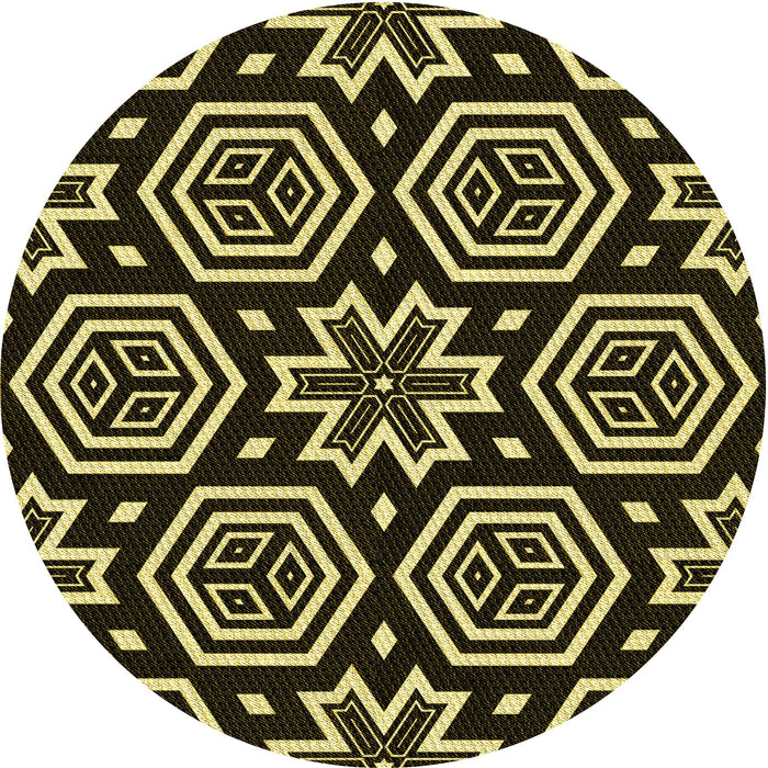 Square Patterned Metallic Gold Rug, pat3153yw