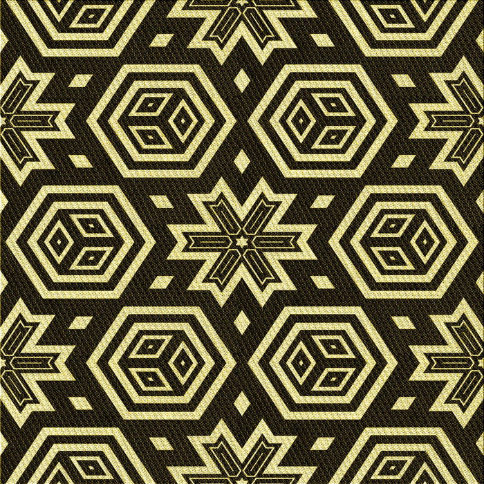 Round Patterned Metallic Gold Rug, pat3153yw