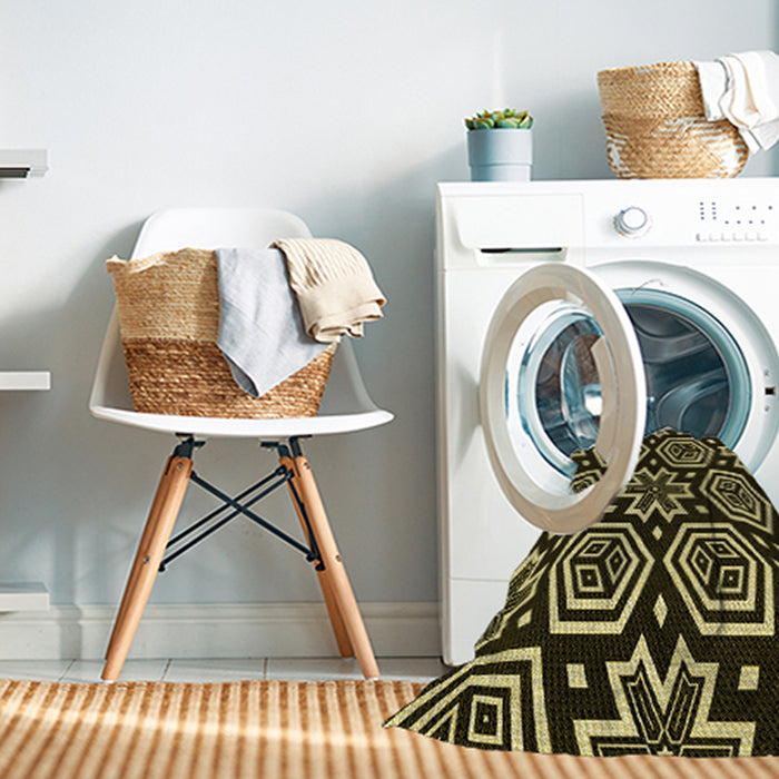 Machine Washable Transitional Metallic Gold Rug in a Washing Machine, wshpat3153yw